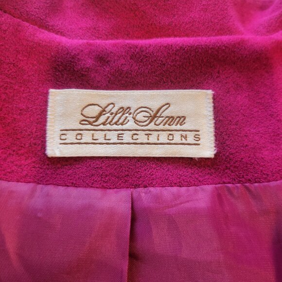 Vintage Union Made USA Lilli Ann Collections Raspberry Pink Ultra Suede Trench - Picture 4 of 8